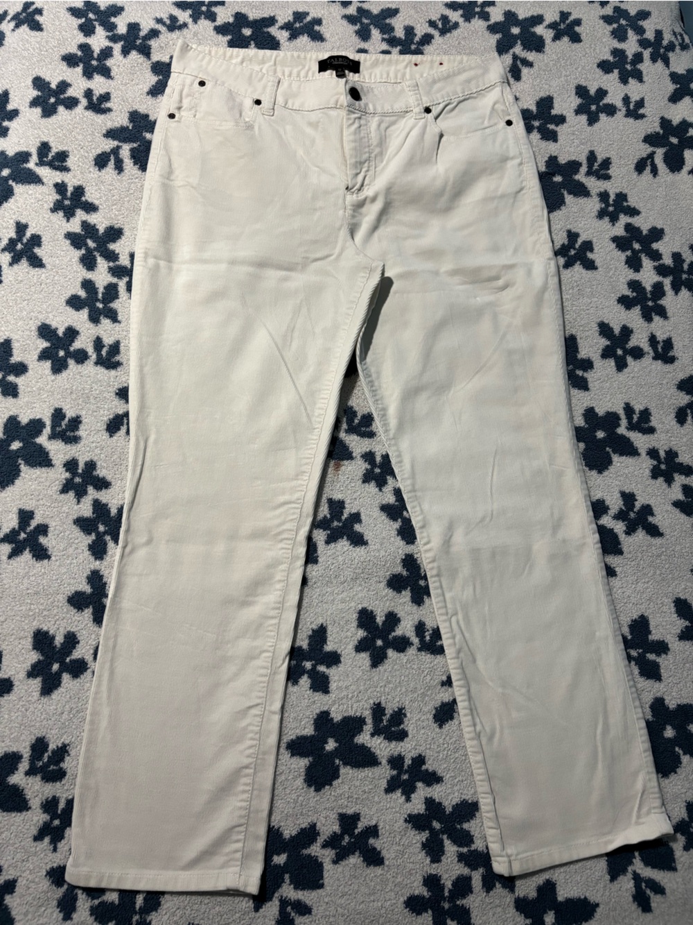 Talbots White Stretch Straight Leg Pants Size 12